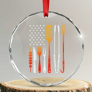 Bbq Smoker Crystal Glass Ornament Barbecue Chef Smoking Tools Grilling Pit Master USA Flag TS10 Transparent Glass 3'' Circle Print Your Wear