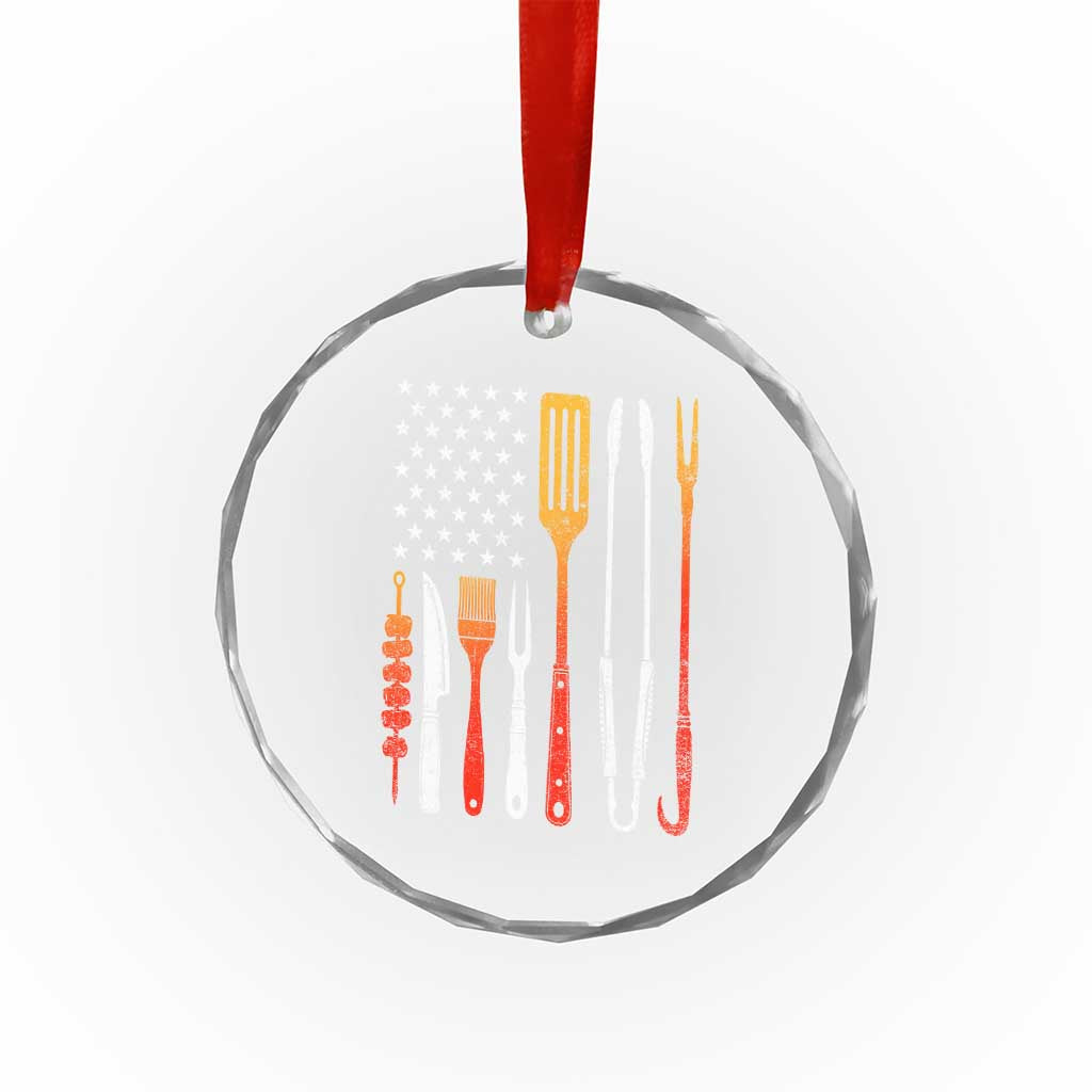 Bbq Smoker Crystal Glass Ornament Barbecue Chef Smoking Tools Grilling Pit Master USA Flag TS10 Print Your Wear