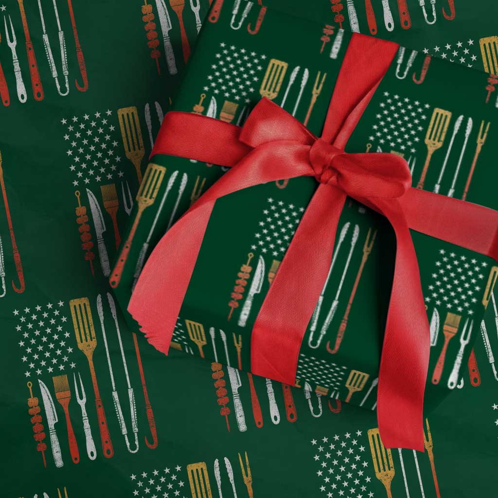 Bbq Smoker Wrapping Paper Roll Barbecue Chef Smoking Tools Grilling Pit Master USA Flag TS10 Green Print Your Wear