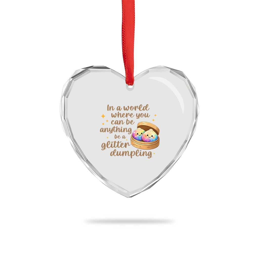 Be A Glitter Dumpling Kawaii Graphic Heart Crystal Glass Ornament In A World Squish Squad Mystery Box