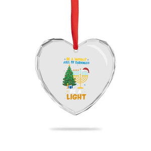 Be A Light Christmas Hanukkah Heart Crystal Glass Ornament Interfaith Family Gift TS12 Print Your Wear
