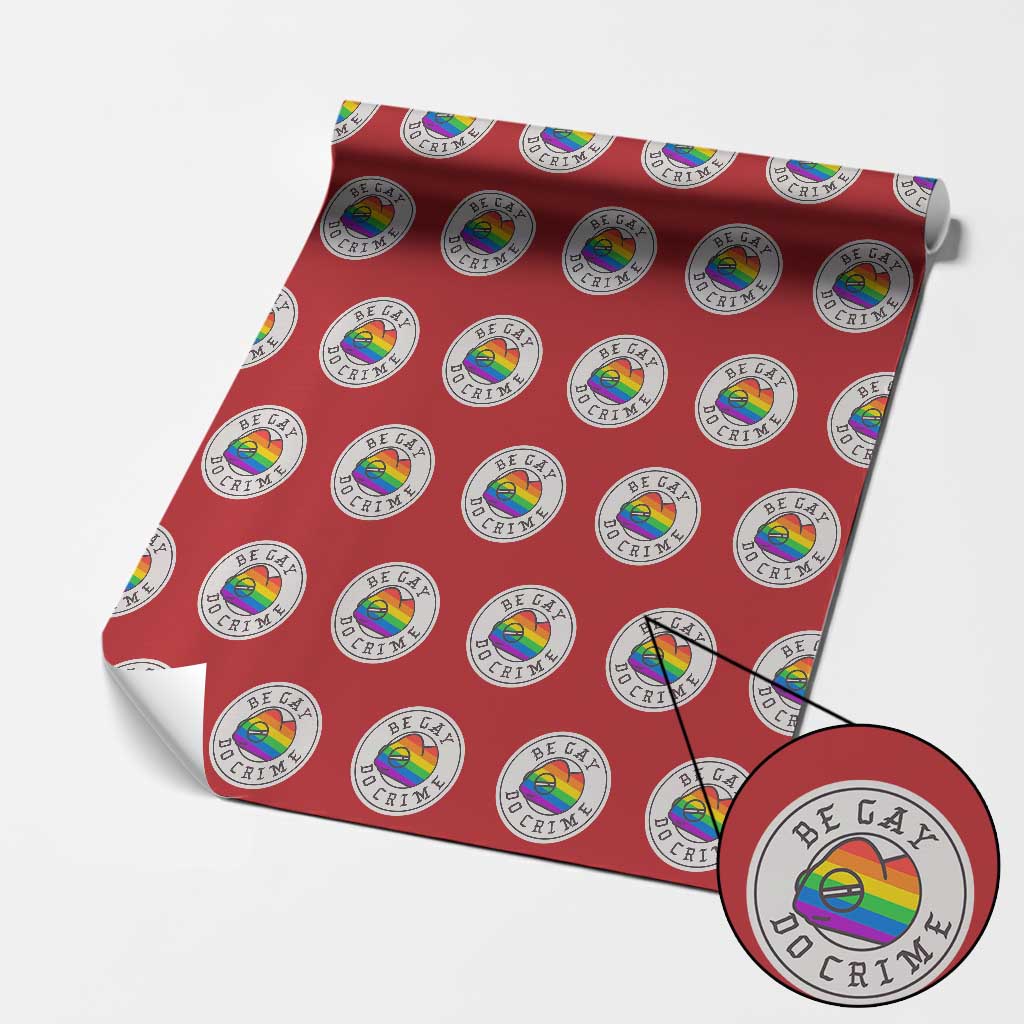 Be Gay Do Crime Rainbow Chameleon LGBTQ Pride Flag Wrapping Paper Roll TS10 Red Print Your Wear