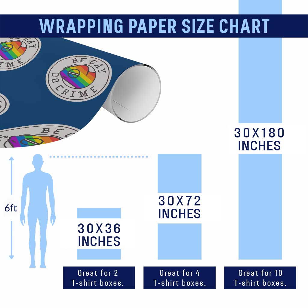 Be Gay Do Crime Rainbow Chameleon LGBTQ Pride Flag Wrapping Paper Roll TS10 Print Your Wear