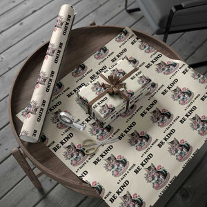 Be Kind 6 7 Days a Week Wrapping Paper Roll Funny Six Seven Cat Teacher Meme TS14 Beige Print Your Wear