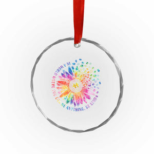 Be Kind Autism Awareness Crystal Glass Ornament Kindness Sunflower Tie Dye Puzzle TS02 Print Your Wear