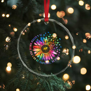 Be Kind Autism Awareness Crystal Glass Ornament Kindness Sunflower Tie Dye Puzzle TS02 Print Your Wear