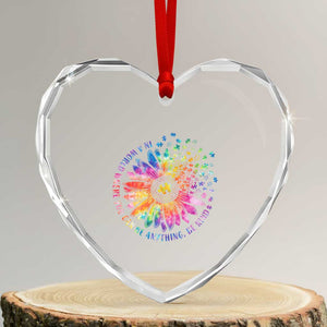 Be Kind Autism Awareness Heart Crystal Glass Ornament Kindness Sunflower Tie Dye Puzzle TS02 Transparent Glass 3'' Heart Print Your Wear