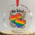 Be Kind Rainbow Heart Crystal Glass Ornament Spread Kindness LGBTQ Love Pride Month TS02 Transparent Glass 3'' Circle Print Your Wear