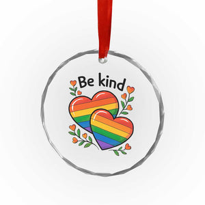 Be Kind Rainbow Heart Crystal Glass Ornament Spread Kindness LGBTQ Love Pride Month TS02 Print Your Wear