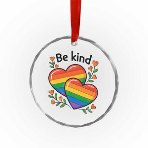 Be Kind Rainbow Heart Crystal Glass Ornament Spread Kindness LGBTQ Love Pride Month TS02 Print Your Wear