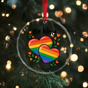Be Kind Rainbow Heart Crystal Glass Ornament Spread Kindness LGBTQ Love Pride Month TS02 Print Your Wear