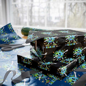 Be Kind To The Earth Wrapping Paper Roll Cute Environmental Awareness Earth Day TS14 Black Print Your Wear