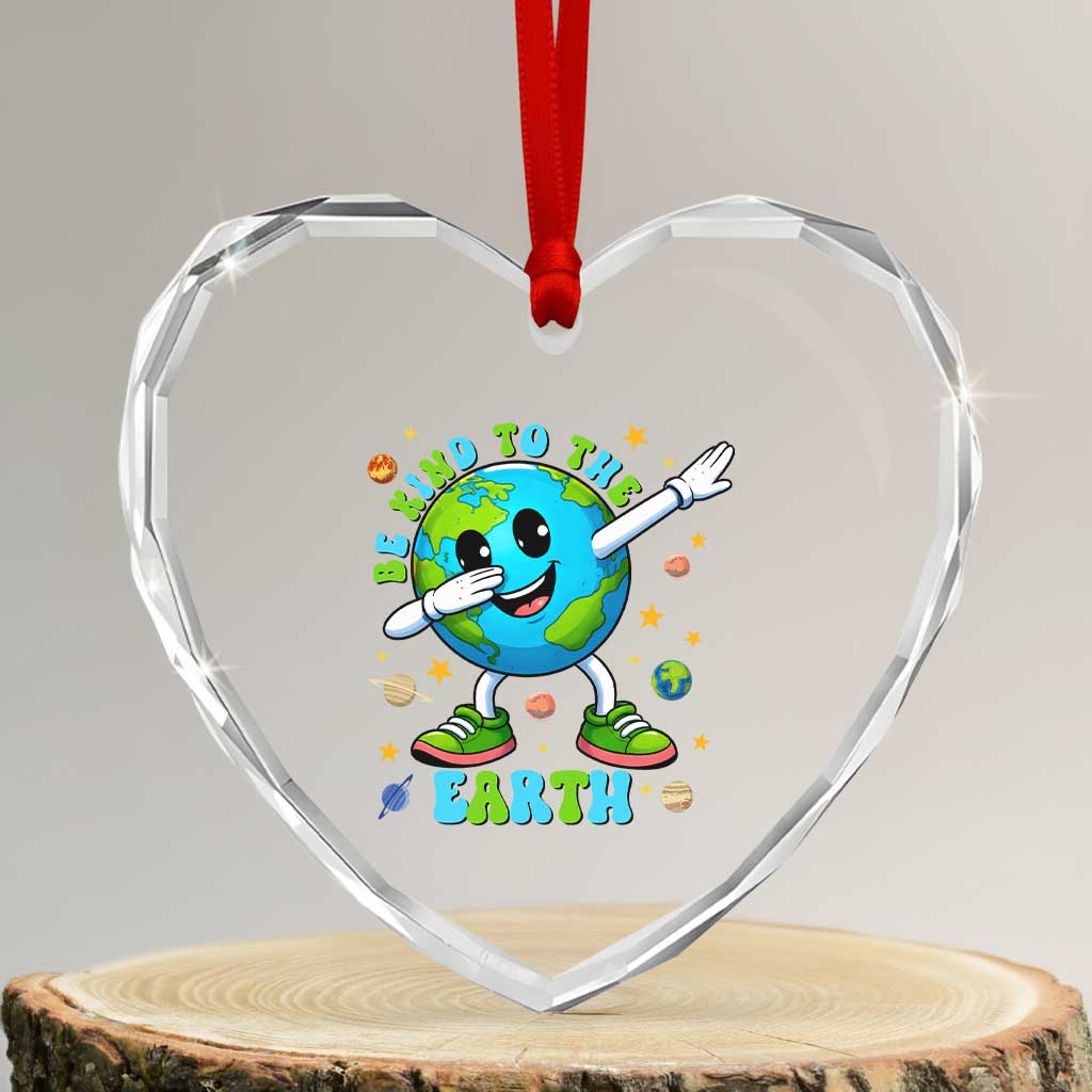 Be Kind To The Earth Heart Crystal Glass Ornament Cute Environmental Awareness Earth Day TS14 Transparent Glass 3'' Heart Print Your Wear