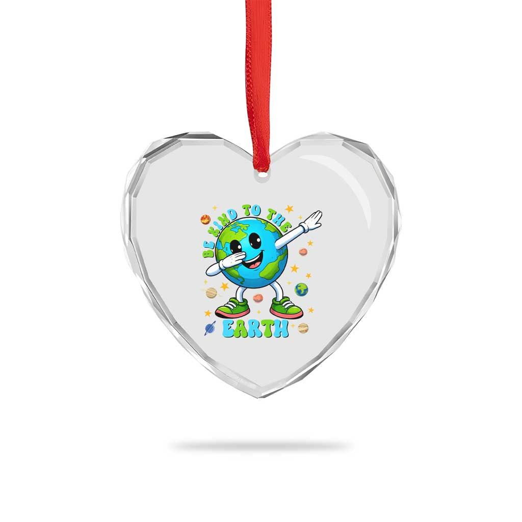 Be Kind To The Earth Heart Crystal Glass Ornament Cute Environmental Awareness Earth Day TS14 Print Your Wear