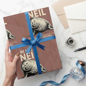 Be Like Neil the Seal One Ton Zero Chill All Chaos Wrapping Paper Roll Sarcastic Viral Chaotic Elephant Seal Meme Life Advice TS02 Mocha Print Your Wear