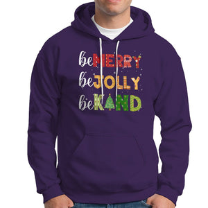 Be Merry Be Jolly Be Kind Christmas Tree Xmas Decor Hoodie TS09 Purple Printyourwear