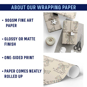 Be The Light Christmas Coquette Bow Wrapping Paper Roll Christian Religious Bible Verse TS10 Print Your Wear