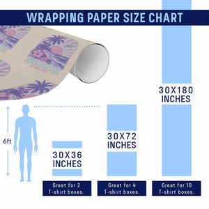 Beach Bum Wrapping Paper Roll Summer Vacation Beach Lover Surf Wave Vintage Tropical Sunset Aesthetic