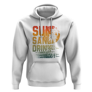 Beach Lover Hoodie Sun Sand and A Drink In My Hand Summer Vacation TS09 White Print Your Wear