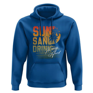 Beach Lover Hoodie Sun Sand and A Drink In My Hand Summer Vacation TS09 Royal Blue Print Your Wear