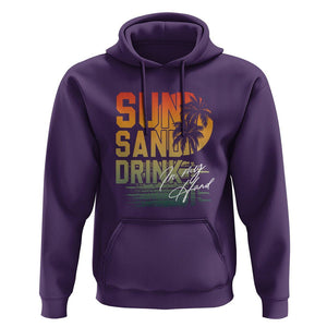 Beach Lover Hoodie Sun Sand and A Drink In My Hand Summer Vacation TS09 Purple Print Your Wear