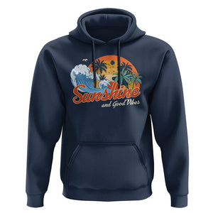 Beach Lover Hoodie Sunshine And Good Vibes Summer Vacation TS09 Navy Print Your Wear