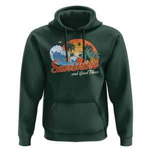 Beach Lover Hoodie Sunshine And Good Vibes Summer Vacation TS09 Dark Forest Green Print Your Wear