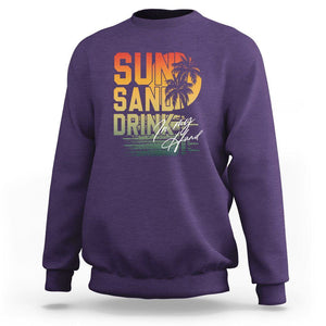 Beach Lover Sweatshirt Sun Sand and A Drink In My Hand Summer Vacation TS09 Purple Print Your Wear