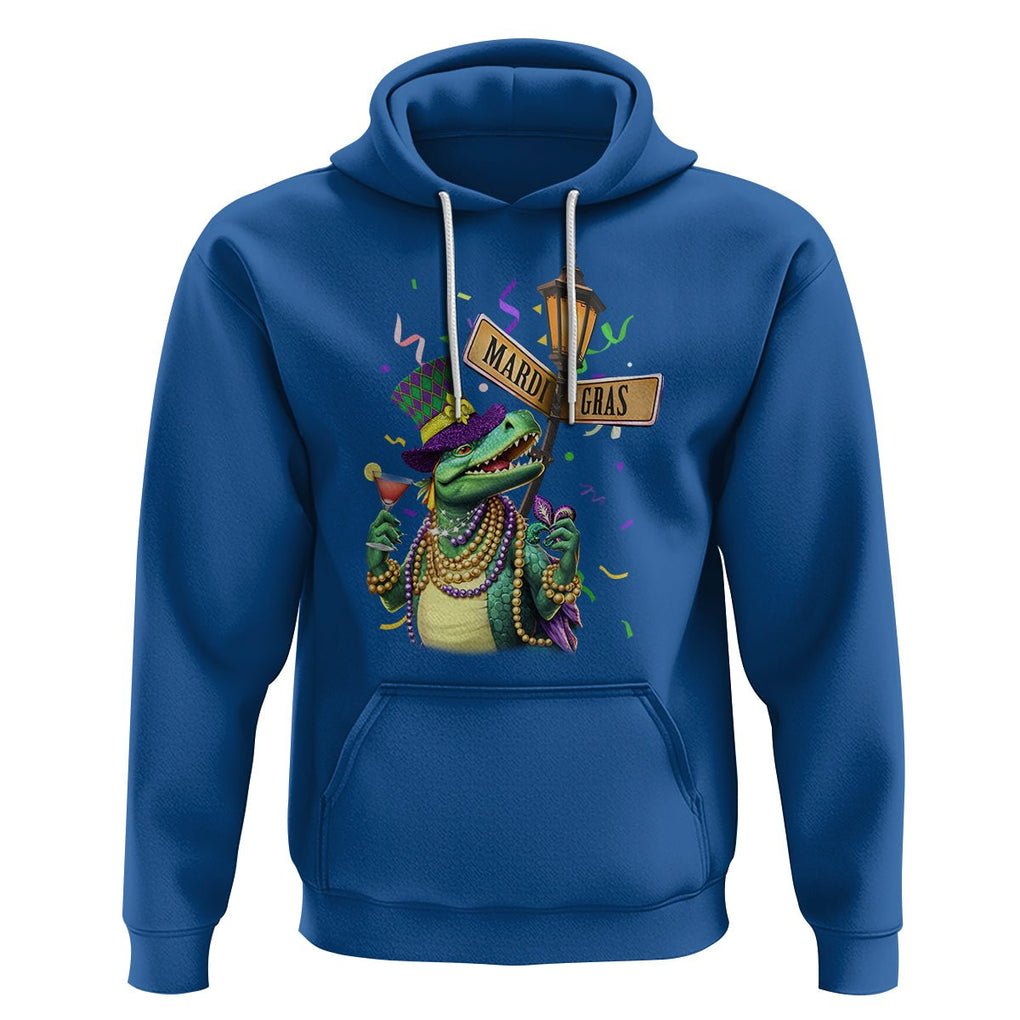 Bead Dinosaur Funny Mardi Grawr Gras Hoodie TS09 Royal Blue Printyourwear