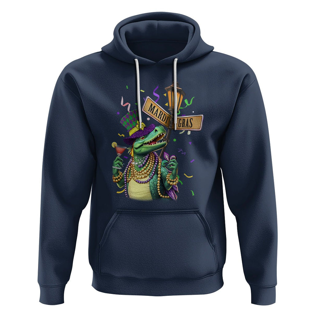 Bead Dinosaur Funny Mardi Grawr Gras Hoodie TS09 Navy Printyourwear