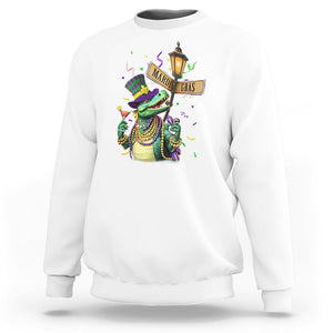 Bead Dinosaur Funny Mardi Grawr Gras Sweatshirt TS09 White Printyourwear