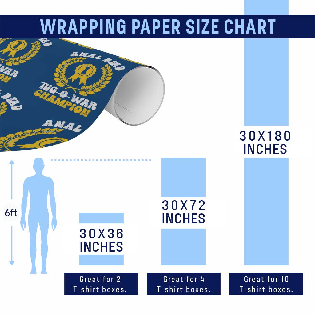 Bead Tug O War Champion Wrapping Paper Roll Funny Sarcastic Saying Weird Gag Gift TS10 Print Your Wear