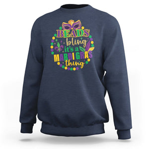 Beads And Bling It's A Mardi Gras Thing Sweatshirt TS09 Navy Printyourwear