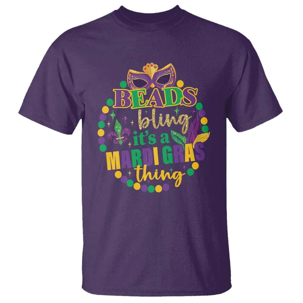 Beads And Bling It's A Mardi Gras Thing T Shirt TS09 Purple Printyourwear