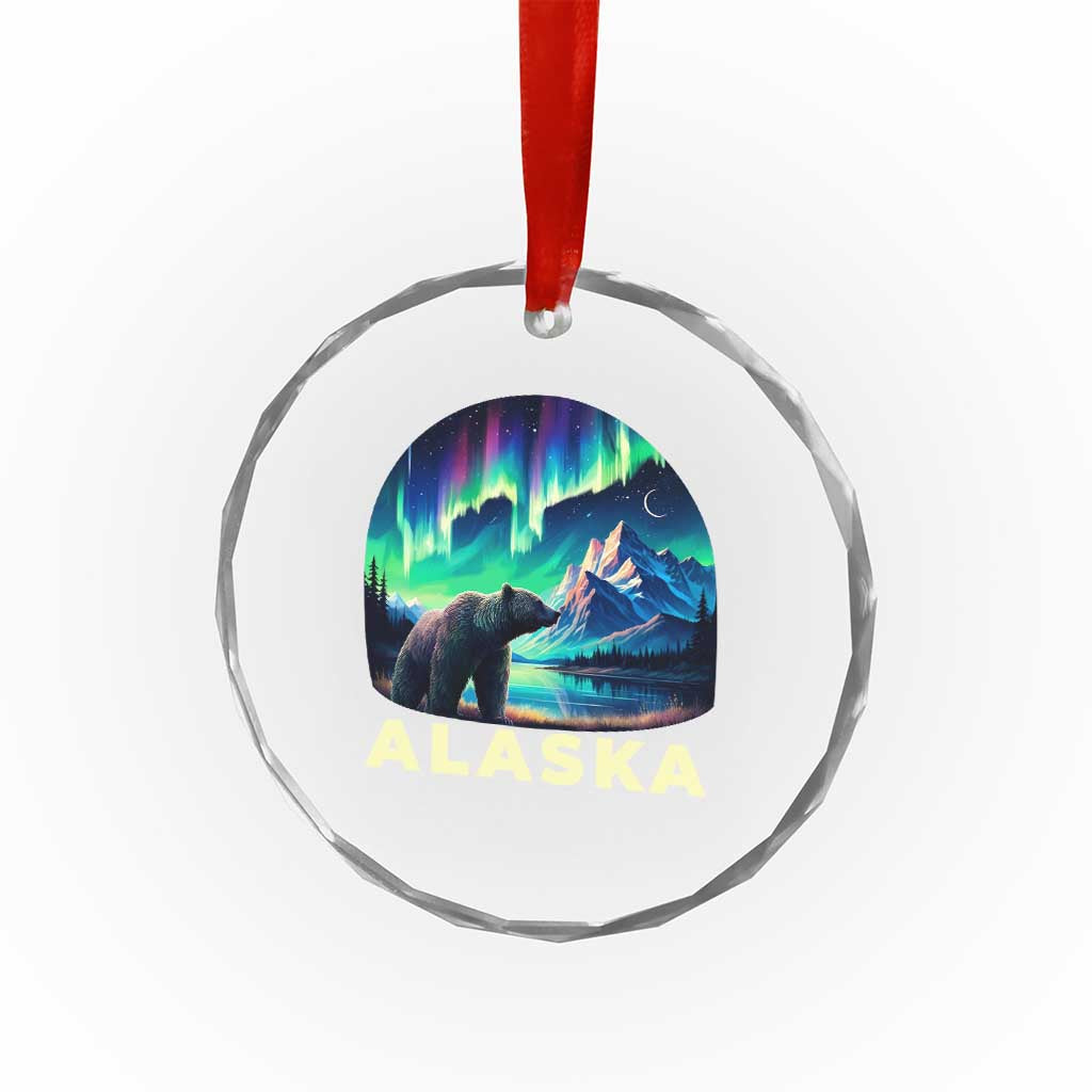 Bear Alaska Crystal Glass Ornament Alaskan Night Sky Northern Lights Aurora TS10 Print Your Wear