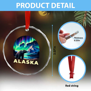 Bear Alaska Crystal Glass Ornament Alaskan Night Sky Northern Lights Aurora TS10 Print Your Wear