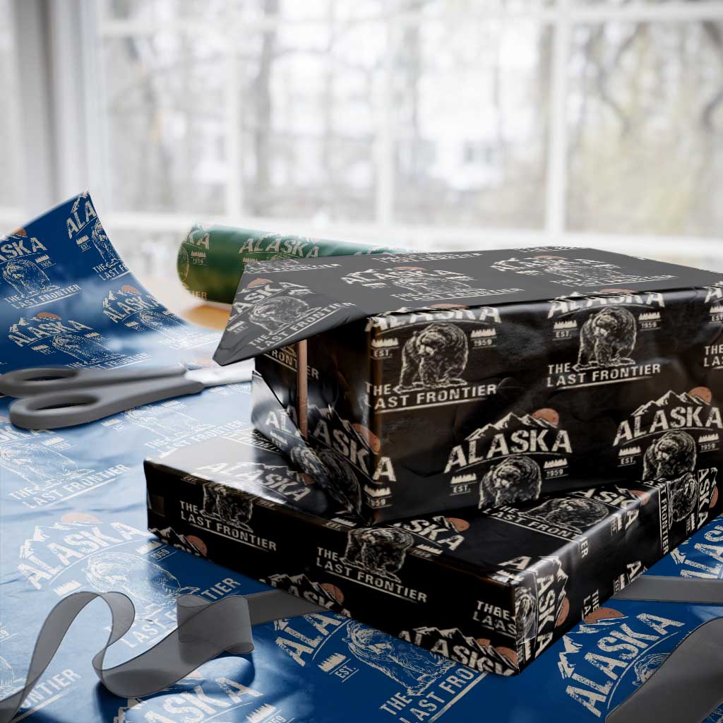 Bear Alaska The Last Frontier Wrapping Paper Roll Vintage Alaska Camping Hiking Mountain TS10 Black Print Your Wear