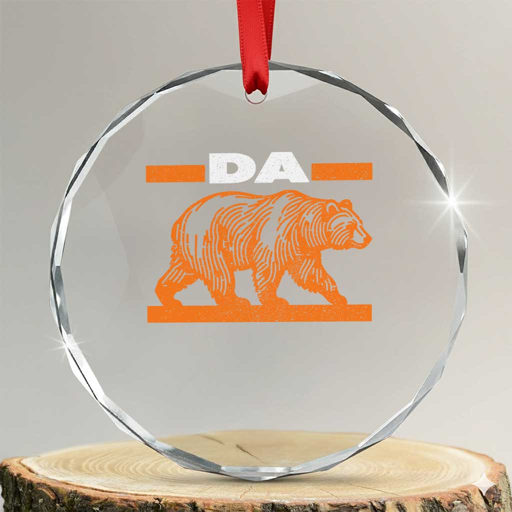 Bear Lover Crystal Glass Ornament Funny Wildlife Orange Bear Walking TS11 Transparent Glass 3'' Circle Print Your Wear
