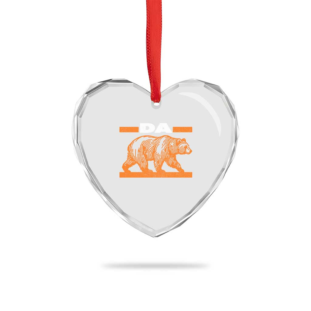 Bear Lover Heart Crystal Glass Ornament Funny Wildlife Orange Bear Walking TS11 Print Your Wear