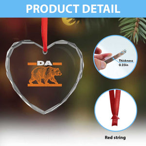Bear Lover Heart Crystal Glass Ornament Funny Wildlife Orange Bear Walking TS11 Print Your Wear