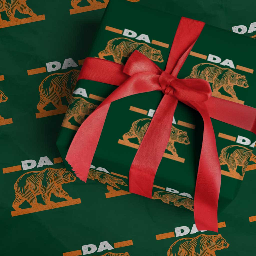 Bear Lover Wrapping Paper Roll Funny Wildlife Orange Bear Walking TS11 Green Print Your Wear
