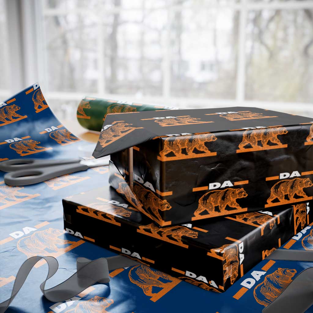 Bear Lover Wrapping Paper Roll Funny Wildlife Orange Bear Walking TS11 Black Print Your Wear