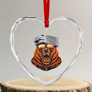Bear With Cheese Grater Hat Heart Crystal Glass Ornament Retro Foolball Fans TS10 Transparent Glass 3'' Heart Print Your Wear