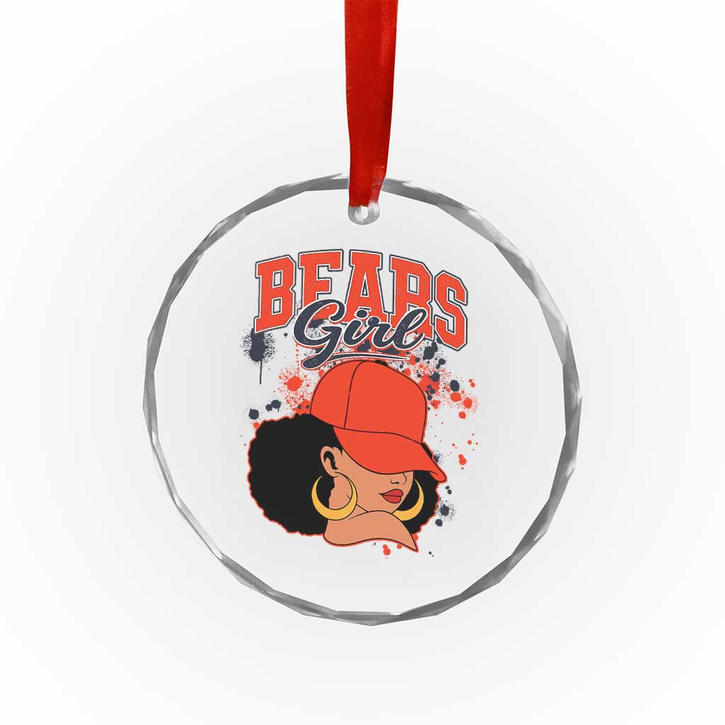 Bears Girl Crystal Glass Ornament Sports Fan Team Spirit Black Girls TS10 Transparent Glass 3'' Circle Print Your Wear