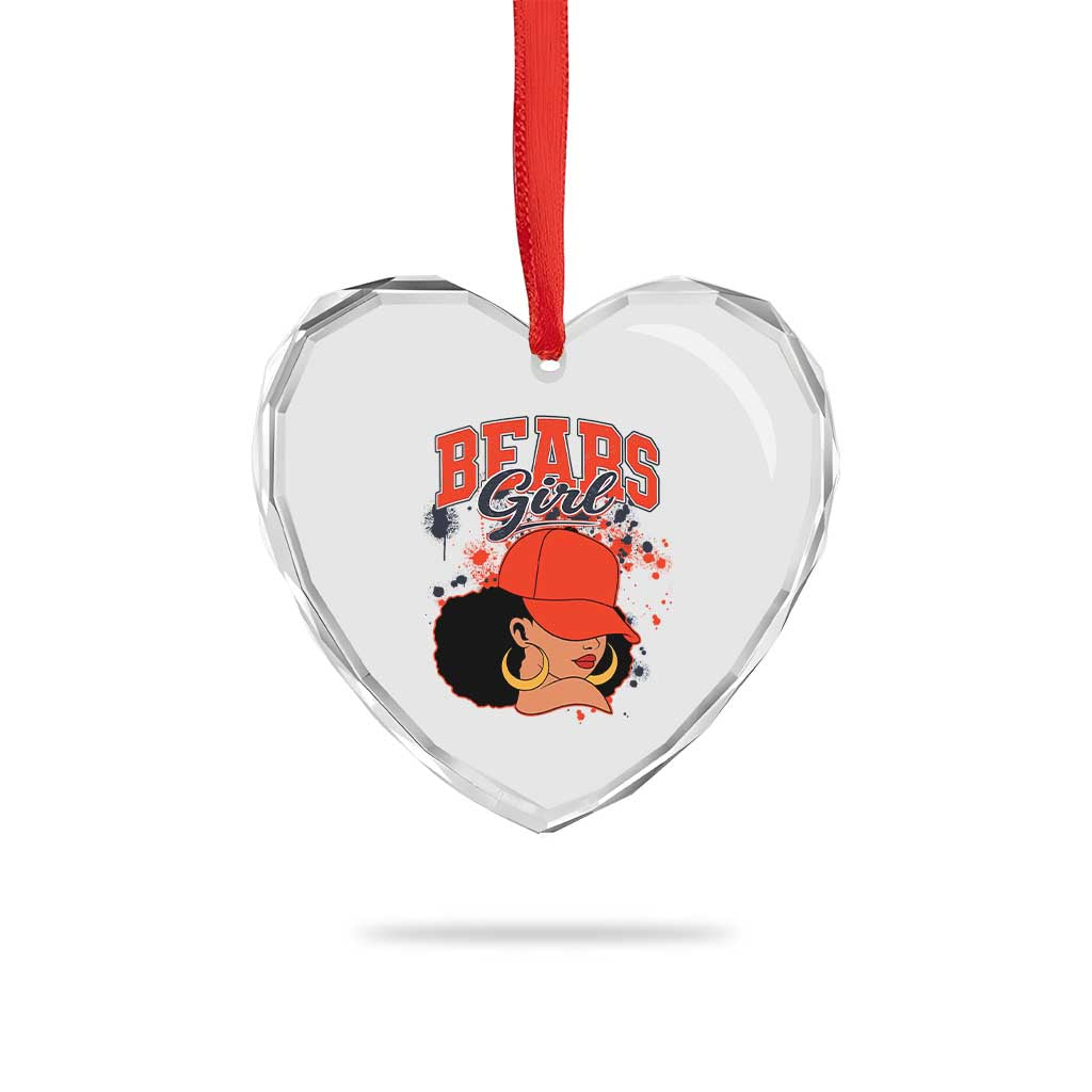 Bears Girl Heart Crystal Glass Ornament Sports Fan Team Spirit Black Girls TS10 Print Your Wear