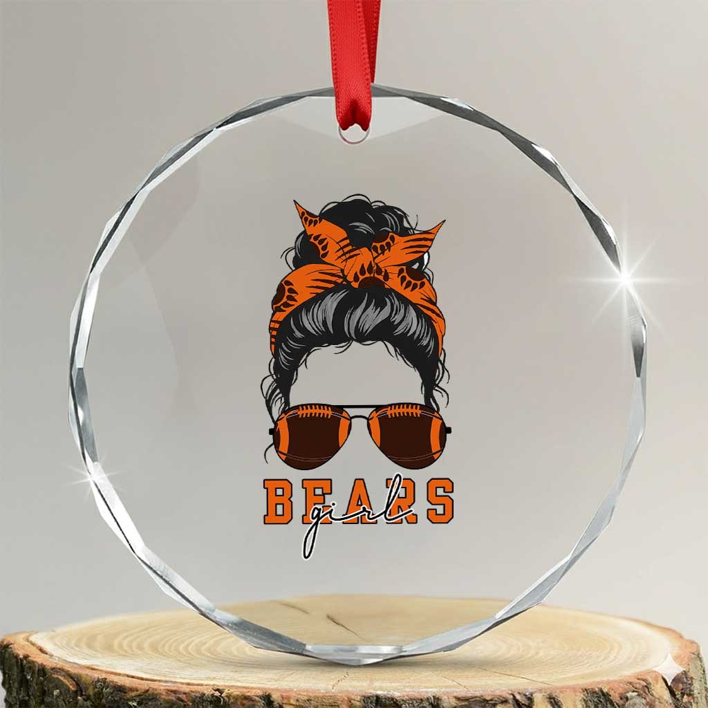 Girl Messy Bun Fan Crystal Glass Ornament CFB Lovers Gift TS12 Transparent Glass 3'' Circle Print Your Wear