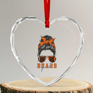 Girl Messy Bun Fan Heart Crystal Glass Ornament CFB Lovers Gift TS12 Transparent Glass 3'' Heart Print Your Wear