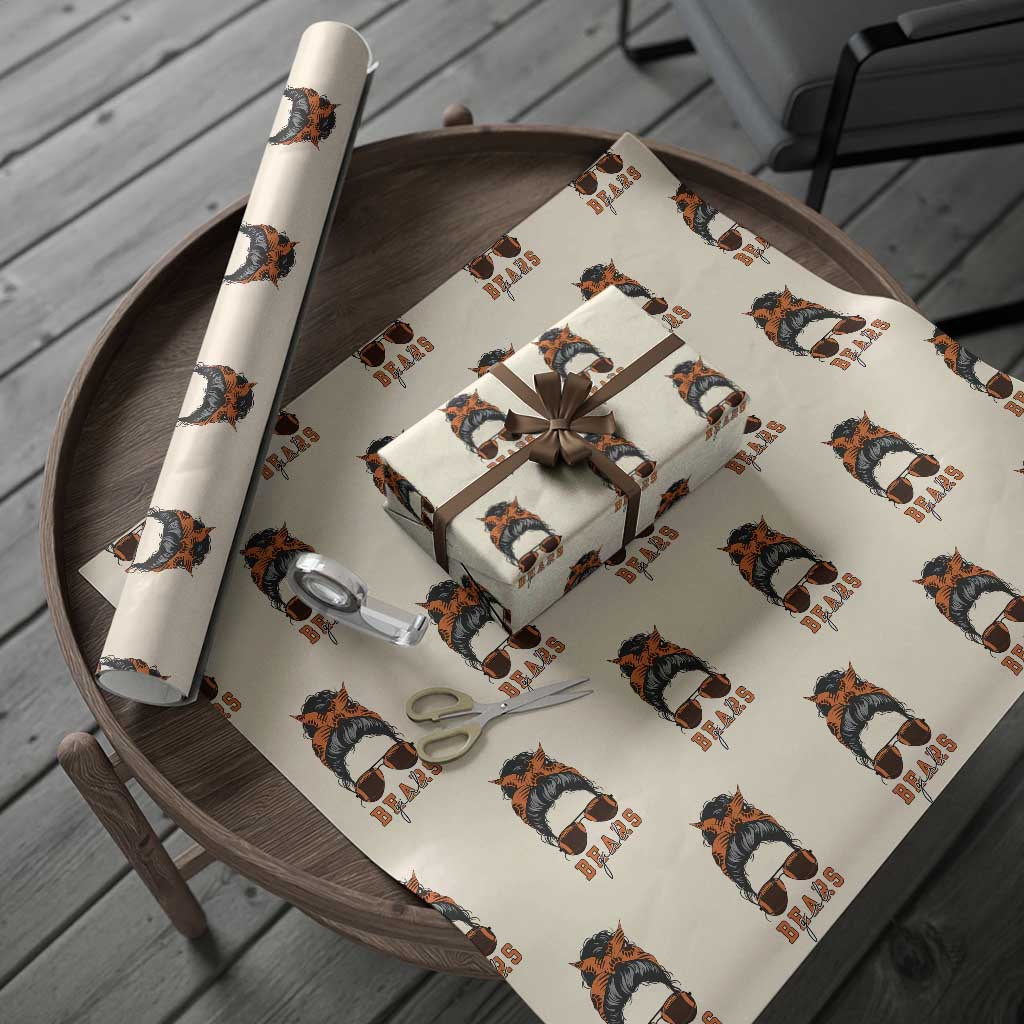 Girl Messy Bun Fan Wrapping Paper Roll CFB Lovers Gift TS12 Beige Print Your Wear