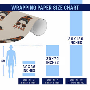 Girl Messy Bun Fan Wrapping Paper Roll CFB Lovers Gift TS12 Print Your Wear