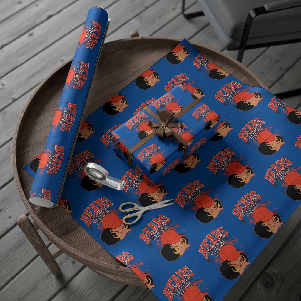 CFB Girl Wrapping Paper Roll Sports Fan Team Spirit Black Girls TS10 Blue Print Your Wear